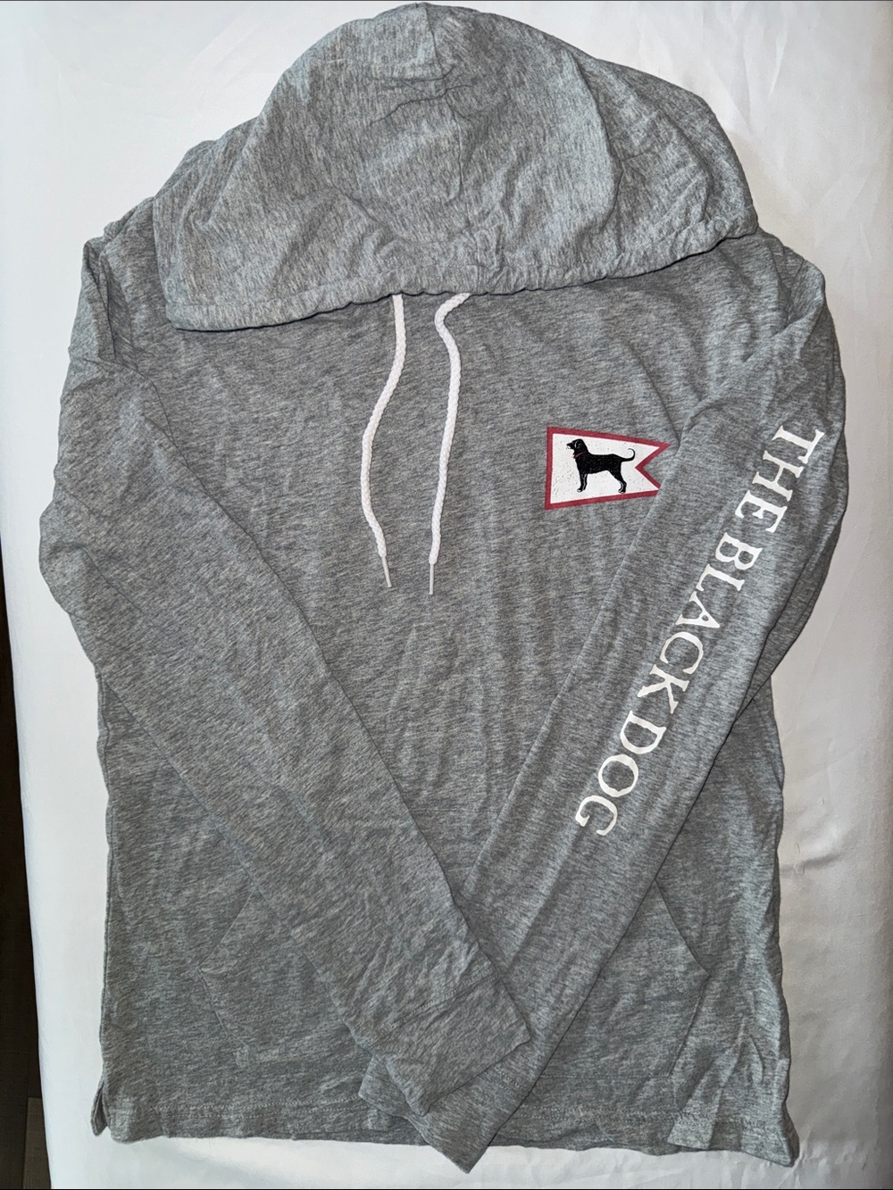 The Black Dog Heather Gray Hooded Long Sleeve Shirt